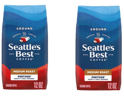 Seattle's Best Coffee Portside Blend 12oz   Medium Roast Ground Coffee, 2 Pack