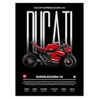 Red Ducati Superbike Poster | Sleek Motorcycle Wall Art | Garage Decor