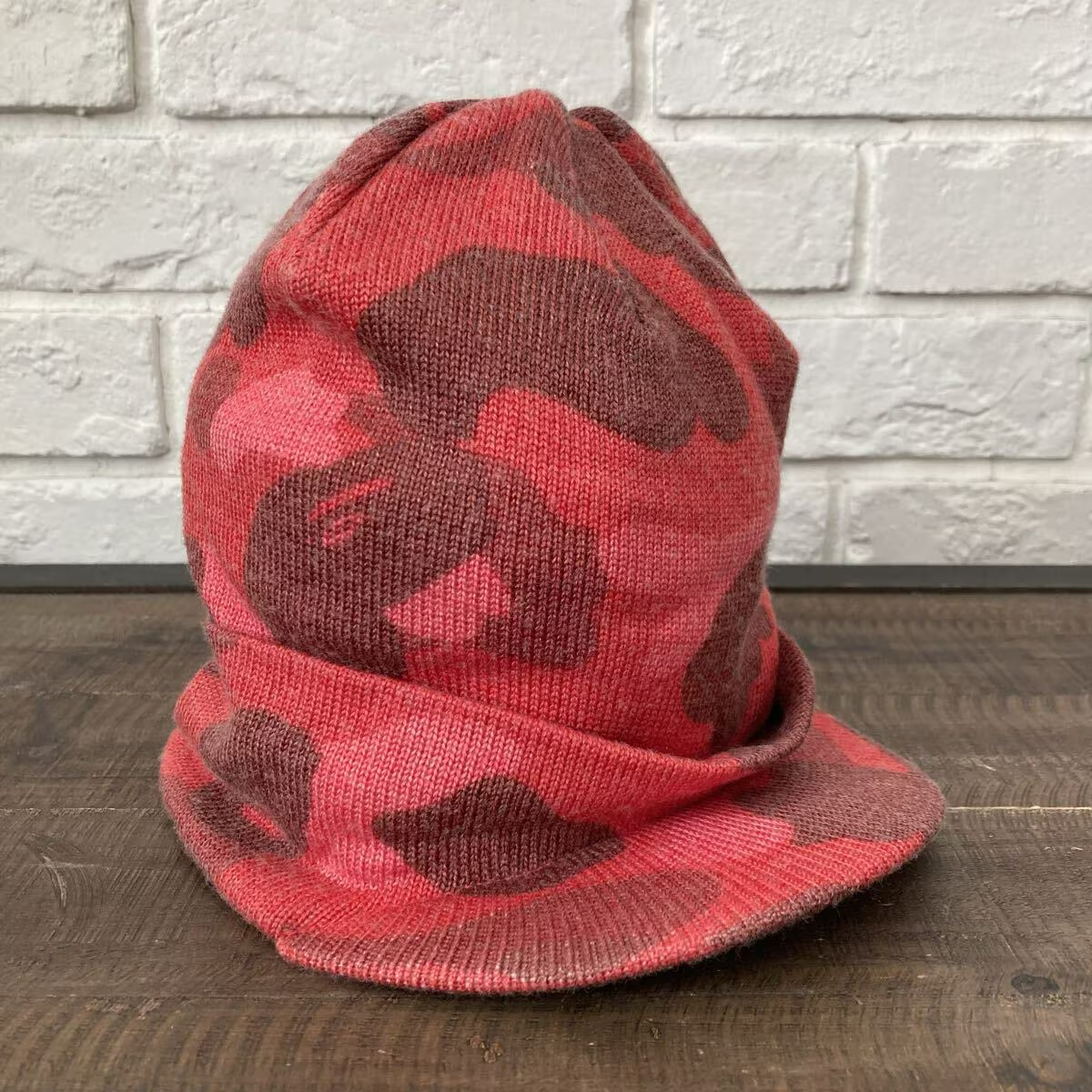 BAPE Pharrell Camo Brim Beanie Knit Cap Hat A Bathing Ape | eBay