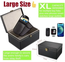 Large Size Faraday Box +Pouch, RFID Anti-Theft Car Key Phone Signal Blocking Bag