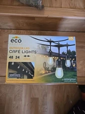 EcoScapes Outdoor LED Cafe Lights 24 Bulbs, 48 Ft.