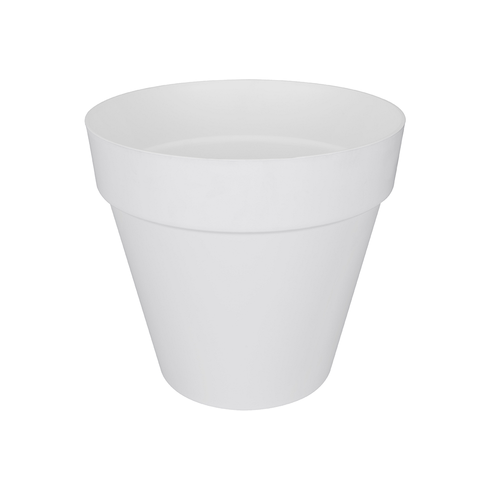 Loft Urban Round 25cm White Flowerpot Plastic Planter Indoor Outdoor Water Saver