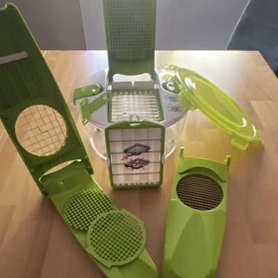 Multi-Chopper, manuell, 5-teilig, grün, Behälter, Deckel, Hobel, Reibe
