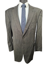 JOS. A. BANK Mens Brown GLEN CHECK Wool CASHMERE Sport Coat Blazer Jacket 46R