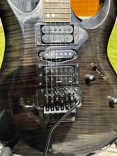 Cort X-11 Electric Guitar Flame Maple Black Gasoline Green Floyd Rose Korea 2004