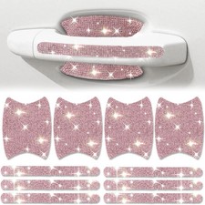 Pink Bling Car Door Handle Protector 10PCS Rhinestone Anti Scratch Universal