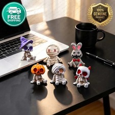 6Pcs Halloween Skeleton Mummy Figurines Resin Mini Same Day