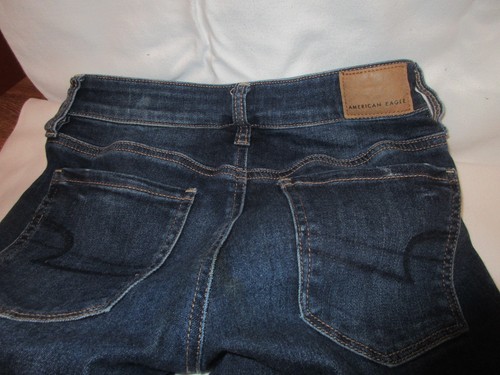 American Eagle Next Level Stretch Distressed Jegging Blue Jeans - Size 0 Long - Picture 6 of 7