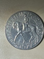 1977 Crown  Silver Jubilee Queen's Coin.  Almost Uncirculated . Free postage.