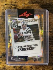 Joe Namath 2024 Leaf Metal Signature Series Gold Crystals Superscribe Proof 1/1