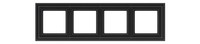 Liregus Retro 4Fach Rahmen Kunststoff Matt Schwarz K14-345-04.R/ON59 4PLC