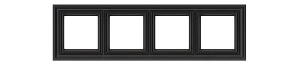 Liregus Retro 4Fach Rahmen Kunststoff Matt Schwarz K14-345-04.R/ON59 4PLC-image