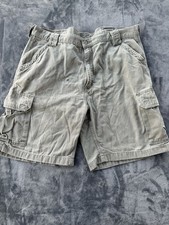 Y2K Carhartt Canvas Relaxed Fit Cargo Shorts Green Workwear Utility Size 36