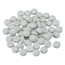 12mm Glass Mosaic Tiles, 200g Round Iridescent Glass Pieces, Gray