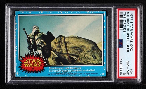 1977 OPC Star Wars #24 Stormtroopers seek the droids! — PSA 8
