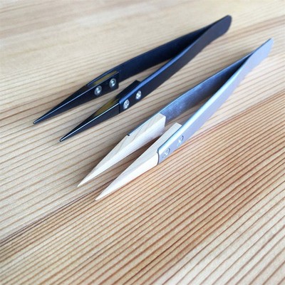 Ceramic/boxwood Anti Static Non-Conductive Antimagnetic Tweezers Watch Repair
