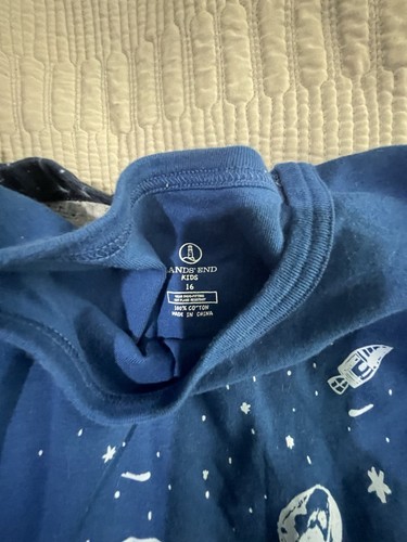 Lands end boys pajamas 16 space planets galaxy universe (lot Of 2 Pair) - Picture 5 of 7
