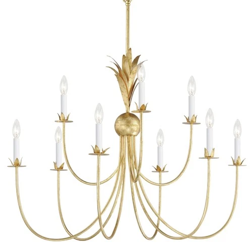 Maxim 2889 Paloma 9 Light 36"W Taper Candle Style Chandelier - Gold - Picture 1 of 9