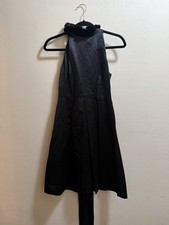 Kate Spade Little Black Dress Silk Lined Size 2, Ruffle High Halter Neckline