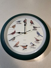 Vintage Singing Bird Wall Clock Green North A...