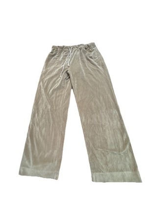Mirror Image Womens Lounge Pants Beige Velour Solid Drawstring Size M