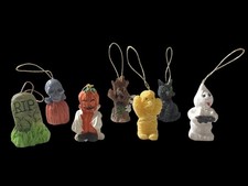 Halloween Mini Ornaments Decorations Mini Set of 7 Ghost Witch Mummy