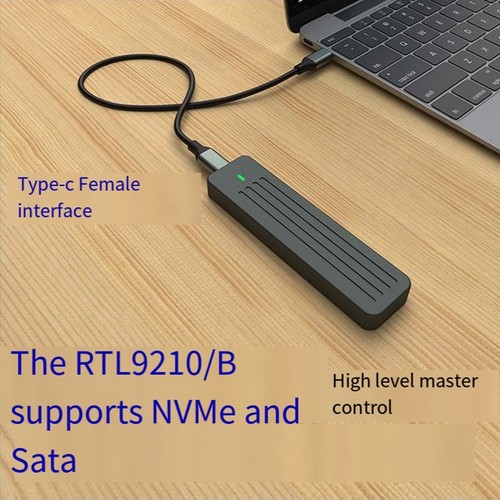 M.2 SSD-Box Aus Aluminium, UnterstüTzt NVMe/NGFF SATA TYPE-C USB3.2 GEN2 Al5363 - Afbeelding 2 van 9