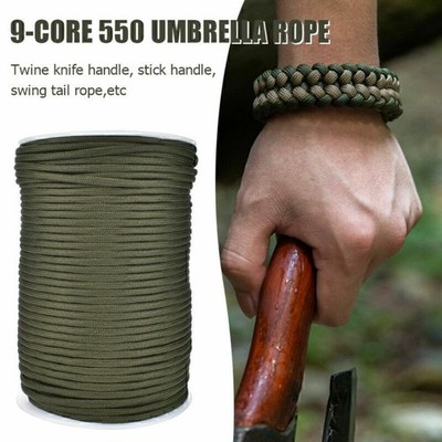 Rope 550 Parachute 9 Rescue Survival 4mm 100m Paracord Lanyard C9R9 Cord St V0X7