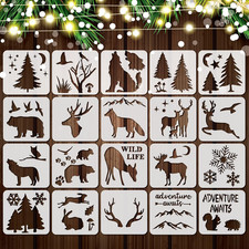 20 Pieces Forest Animal Stencils for Painting on Wood Reusable Wildlife