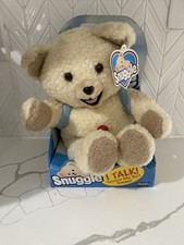 Vintage Rare Talking Snuggle Plush Bear With Backpack NIB READ