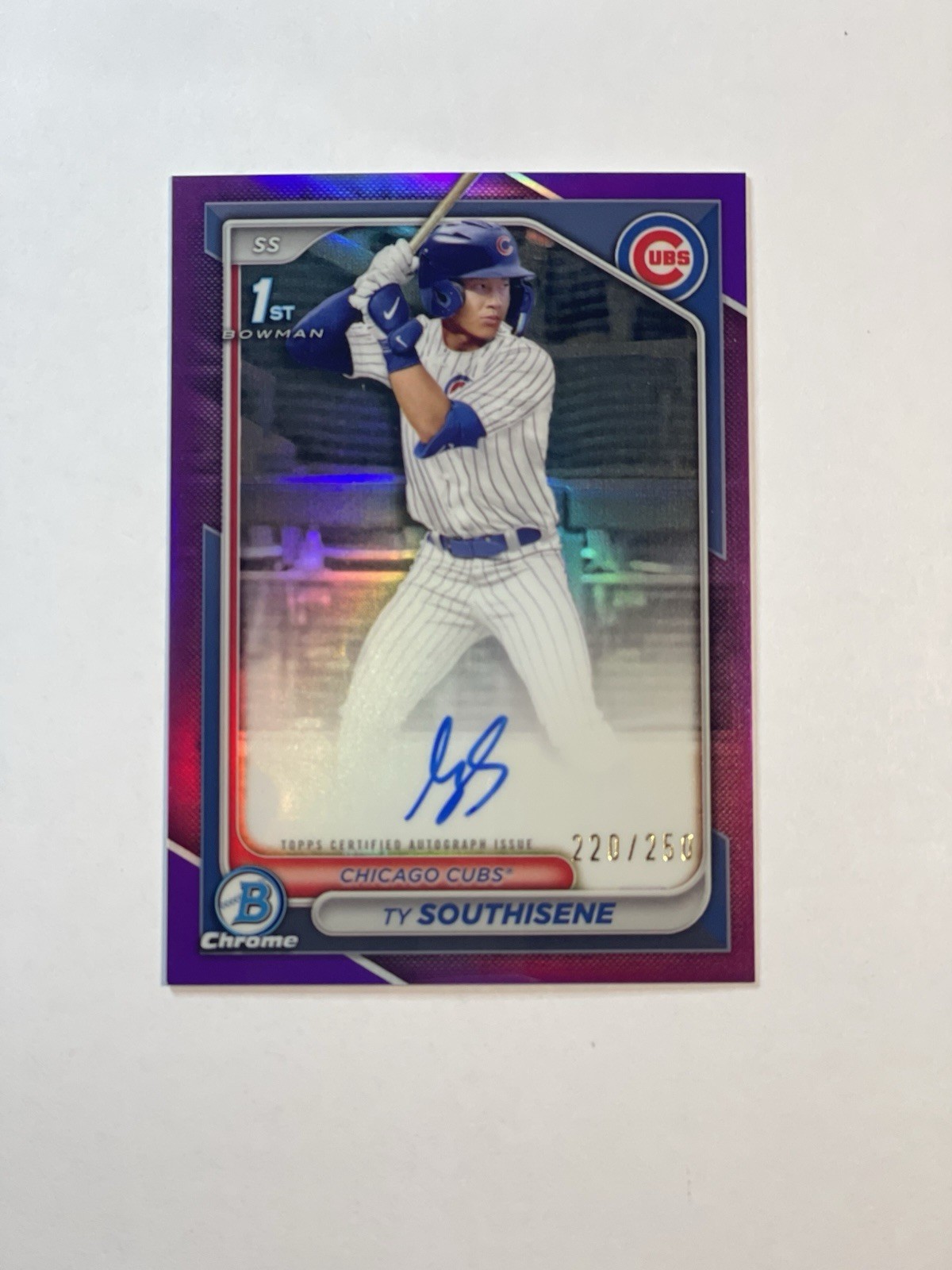 Ty Southisene RC Auto 2024 Bowman Draft Chrome 1st Prospect Purple /250 Cubs