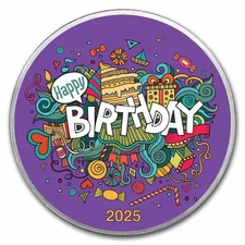 2025 1 oz Silver Colorized Round - APMEX (Birthday Celebration)