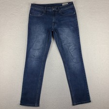 Buffalo David Bitton Jeans Mens 34x32 Blue Jackson-X Straight Stretch Dark Wash