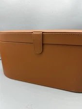 Dyson Airwrap Styler Leather Large Storage Hard Box Brown Traveling Case Only