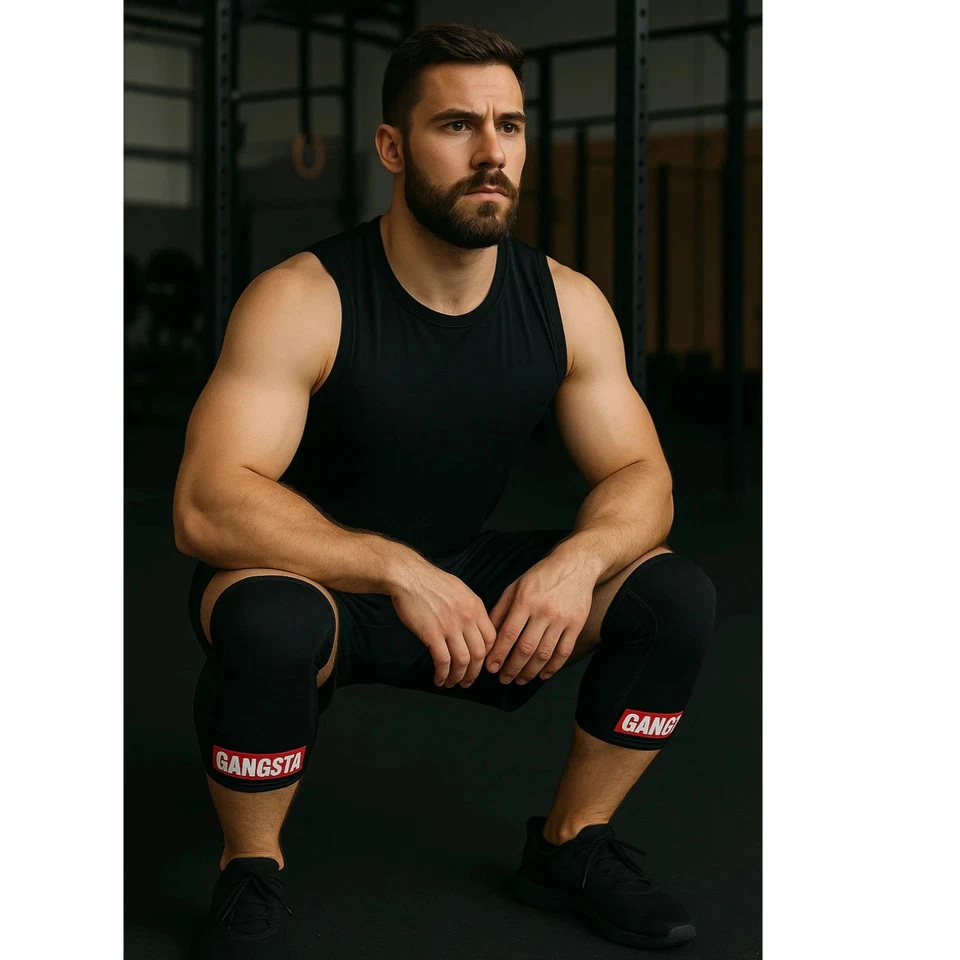 Black Sling Shot Gangsta Knee Sleeves by Mark Bell – Heavy-Duty Support - Image 2 of 3