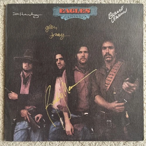 EAGLES - DESPERADO - Signed Autograph Frey, Henley, Meisner -1973 Vinyl LP