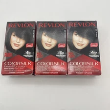 3 Pack Revlon Colorsilk Permanent Hair Dye 11 SOFT BLACK New Sealed