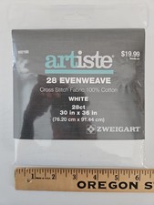 Artiste 28-Count WHITE EVENWEAVE Cross Stitch...