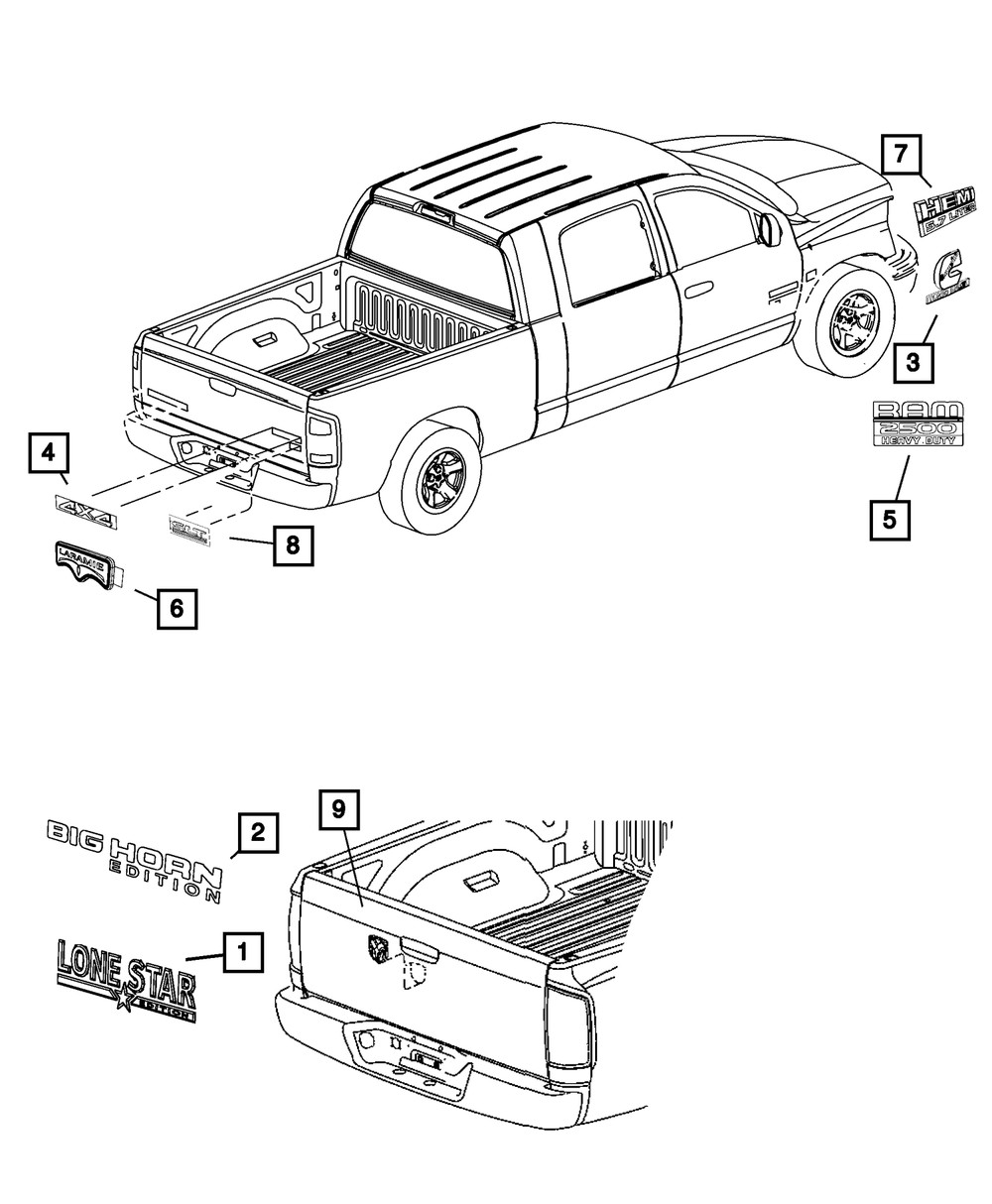 Genuine Mopar Front Fender Nameplate 55078116AA