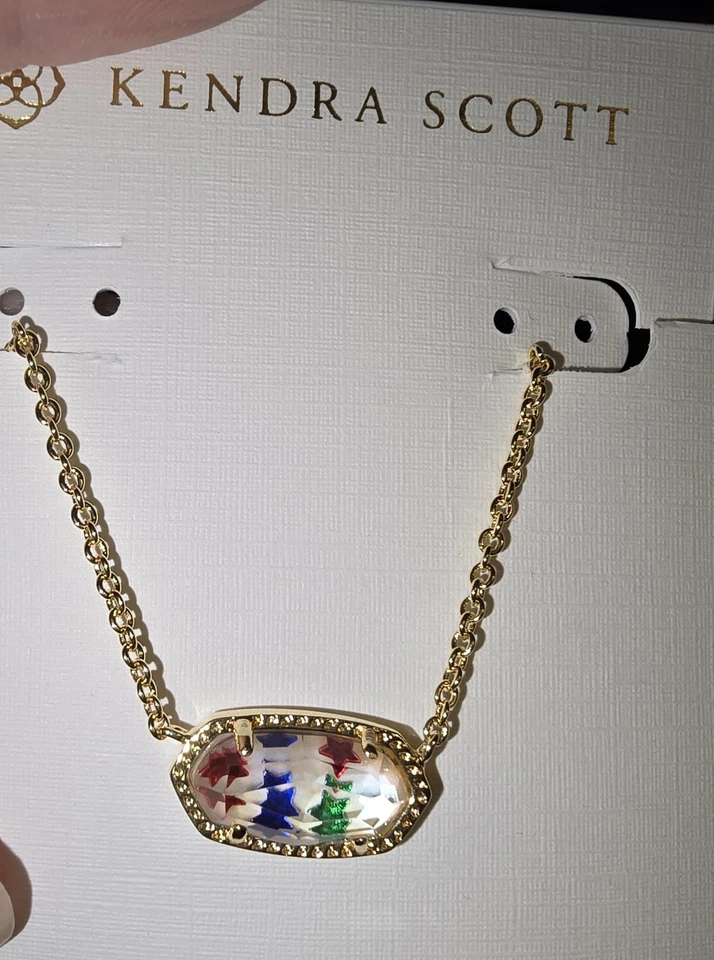Collar Colgante Kendra Scott Elisa Dorado Rojo Blanco Azul Estrella Ilusión (W) Foto 2 de 4