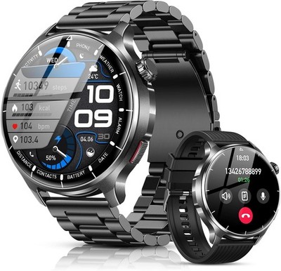 Smartwatch Herren Männer mit Telefonfunktion Armbanduhr für iOS Android Outdoor
