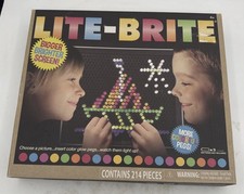 Life Brite 214 Pegs Magic Screen Retro Style  Kids Toy Fun Light Bright Game Set