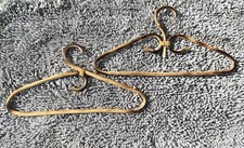 Set of 6 Vintage Rattan Wicker Clothes Hangers Boho Coastal Closet Display Mixed