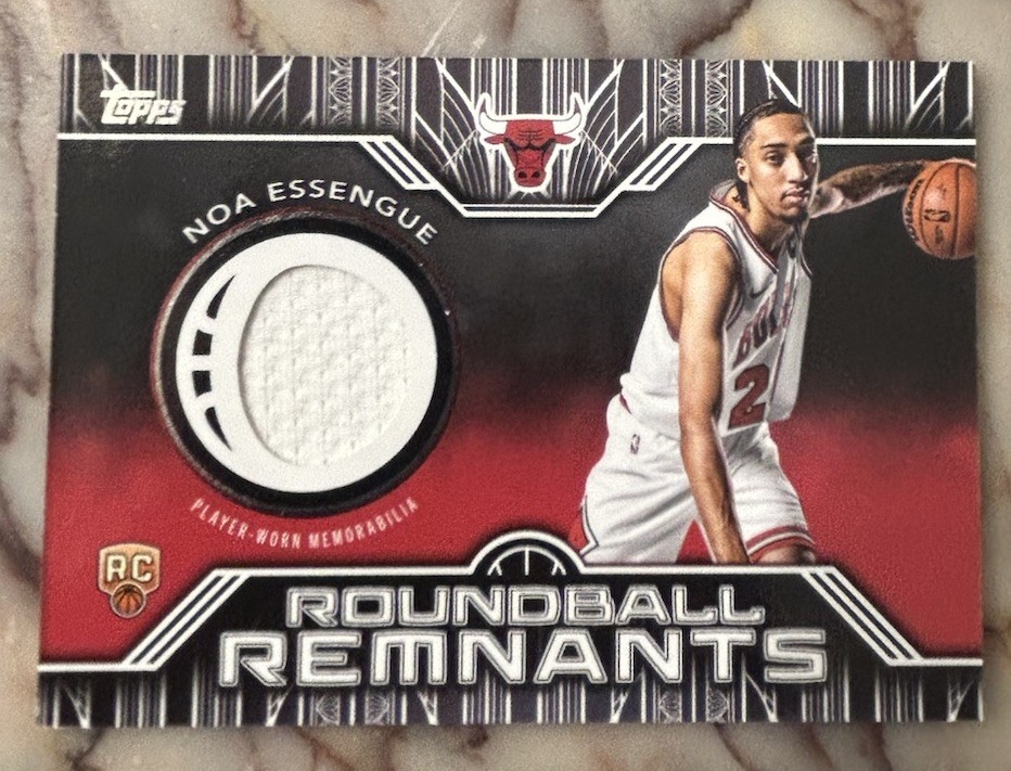 2025 Topps Flagship Noa Essengue RC Roundball Remnants Player Worn Patch Bulls 