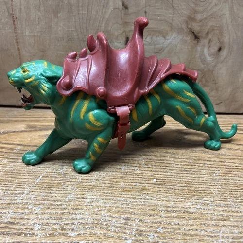 Vintage 1983 MOTU Battle Cat Green Tiger Figure He-Man Masters of the Universe