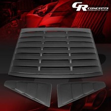 For 05-14 Ford Mustang Cpe 3Pcs Vintage Style Rear+Quarter Side Window Louvers