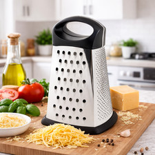 4 Sided Box Grater Coarse & Fine Cheese Thick Thin Vegetable Slicer Fruit Zester