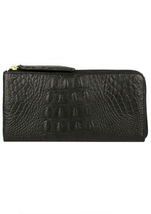 Scully Western Wallet Mens Embossed Croc Bill Divider Black 04_5008_0 CLEARANCE