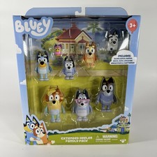 BLUEY Extended Heeler Family 8 Pack Figurines Moose Enterprise NEW UNOPENED