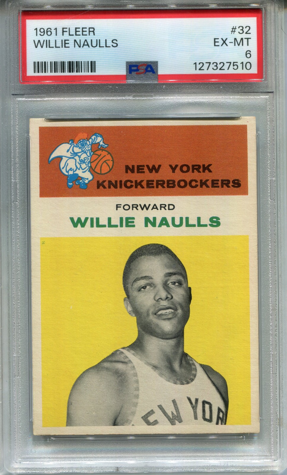 1961 Fleer #32 Willie Naulls PSA 6 EX-MT New York Knicks